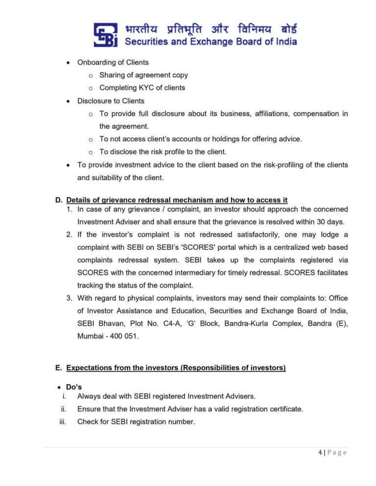 Page 3 SEBI Investor Charter